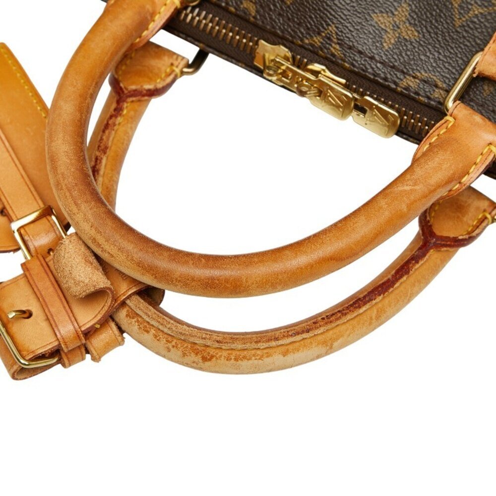 LOUIS VUITTON Authentic Brown Monogram Leather Keepall 55 Boston Bag - Picture 11 of 14